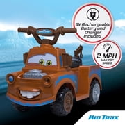Kid Trax Toddler Disney Cars 3 Tow-Mater Electric Quad Ride-On, Kids 1.5-3 Years Old, 6 Volt Battery and Charger Included, Max Weight 44 lbs, Tow-Mater brown