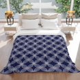 thumbnail image 3 of Navy Blue Flannel Blanket for Bed,Travel and Camping, Retro Abstract Art Modern Geometric Super Soft Cozy Blanket for All Seasons 50"x60", 3 of 7