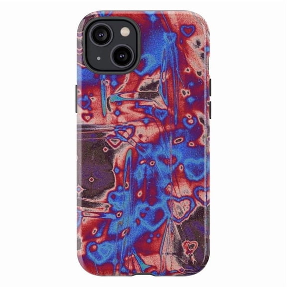 Psychedelic Abstract Phone Case, Trippy Red Blue Swirl Art iPhone Cover, Vibrant Artistic Protective Case for iPhone 16 15 14 13 12 11 Pro Plus Mini