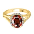 thumbnail image 5 of AoneJewelry 10K Diamond and Oval Shape Garnet Ring In Solid Rose, White & Yellow Gold, 5 of 5
