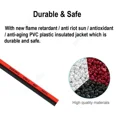 thumbnail image 4 of 12V Red Black Hookup Wire 2 Pin Automotive Flat Cable LED Extension Wires For Doorbell LED Ribbon Lamp Tape Lighting Speakers, 4 of 6