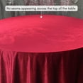 thumbnail image 3 of 120 Inch Round Velvet Tablecloth - Burgundy, Wedding Linen Tablecloth for Standard 5 ft. Round Tables, 3 of 5