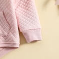thumbnail image 3 of Gibobby Pañalero de algodón con capucha sólido de manga larga para niños y niñas con bolsillo para recién nacidos(Rosa, 9-12 Meses), 3 of 5