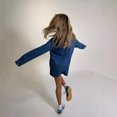 thumbnail image 4 of Camisas vaqueras Vintage de un solo pecho para mujer, blusas vaqueras de gran tamaño con bolsillos de manga larga, camisetas holgadas informales con cuello vuelto, 4 of 4