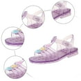 thumbnail image 4 of Zanarzt Kids Jelly Sandals Girls Jelly Shoes for Girls Kids Toddler Princess Dress Up Flat Birthday Party Mary Jane Shoes Casual Sandal Purple,13, 4 of 4