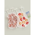 thumbnail image 2 of Toddler Baby Girl Summer Outfit Floral Romper Tie-Up Strap Halter Jumpsuit Infant Summer Sling One Piece Bodysuit, 2 of 7