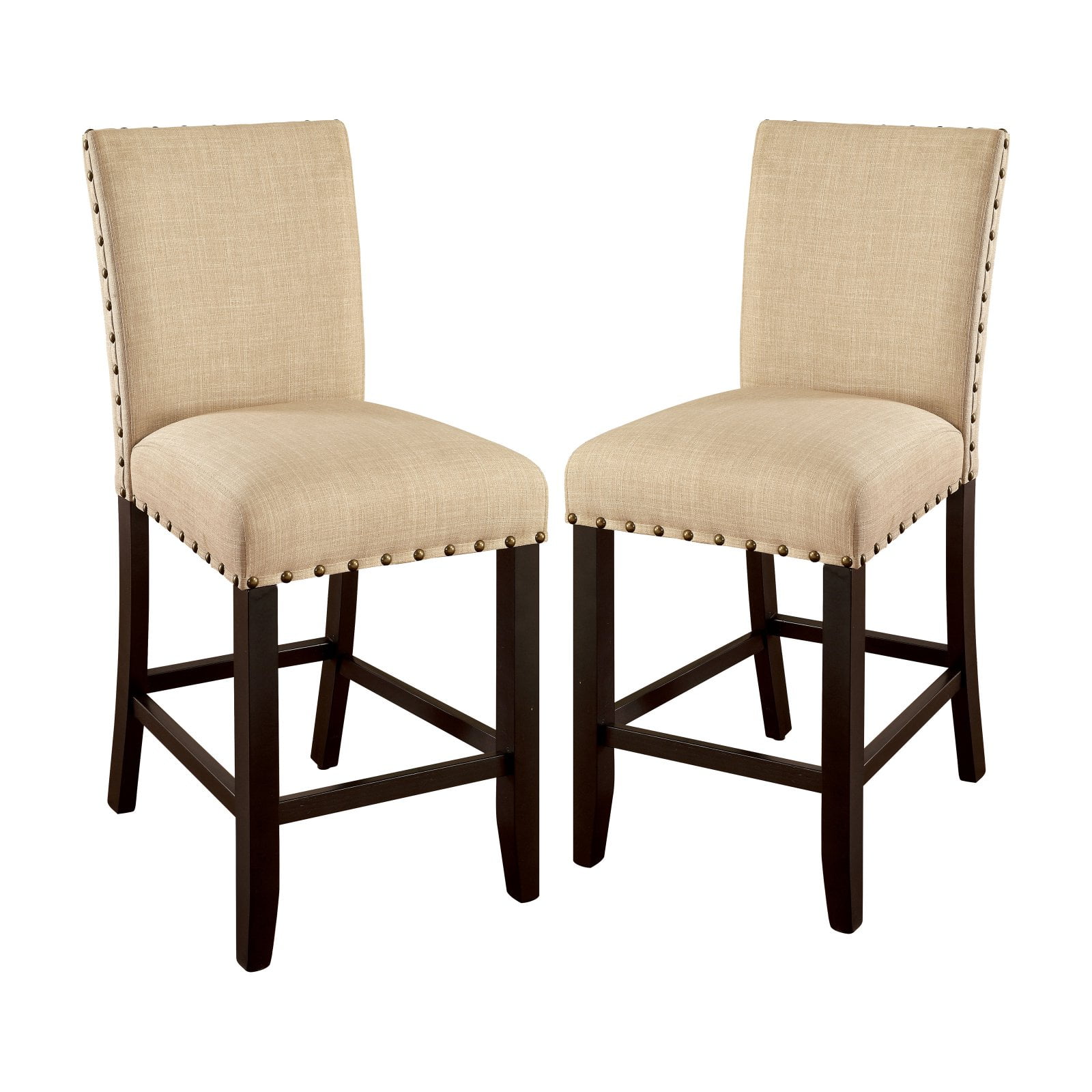 Furniture of America Gabriel Rustic Nailhead Counter Height Chair Set