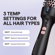 Wavytalk Thermal Brush for Blowout Look, 1 1/2 inch Ionic Heated Nylon Brush Get Natural Curls, Rose Gold