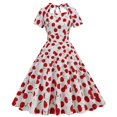 thumbnail image 1 of TJAZFJPA Robe pour Chien Dames Imprimé Vintage à Manches Courtes Robe Florale Robe au Crochet Robes de Villégiature pour Femmes, 1 of 6