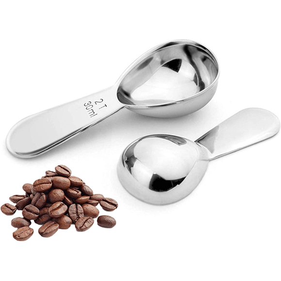 2 Tablespoon Measuring Spoon, Coffee Scoop Stainless Steel With Accurate Measurement Short Handle Metal Spoons 2Pcs Set For Tea Sugar Flour (1 tbsp & 2 tbsp)
