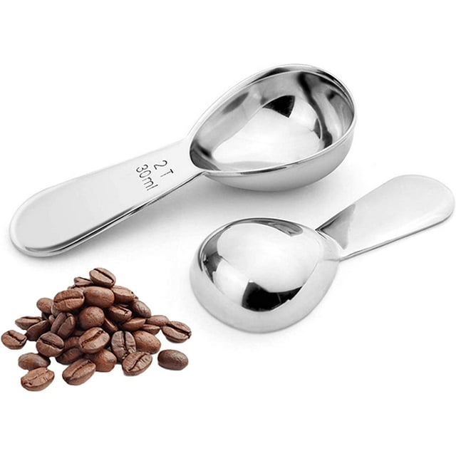 2 Tablespoon Measuring Spoon, Coffee Scoop Stainless Steel With Accurate Measurement Short Handle Metal Spoons 2Pcs Set For Tea Sugar Flour (1 tbsp & 2 tbsp)