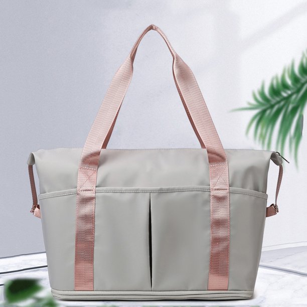 Bolsa De Ejercicios Bolsa De Ejercicios Bolsa de fitness para mujer Bolsa de deporte Oxford de gran capacidad para viajes y natación (gris)