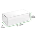 thumbnail image 4 of mDesign Long Plastic Drawer Organizer Container Bin for Closet, 12 Pack, Clear, 4 of 8