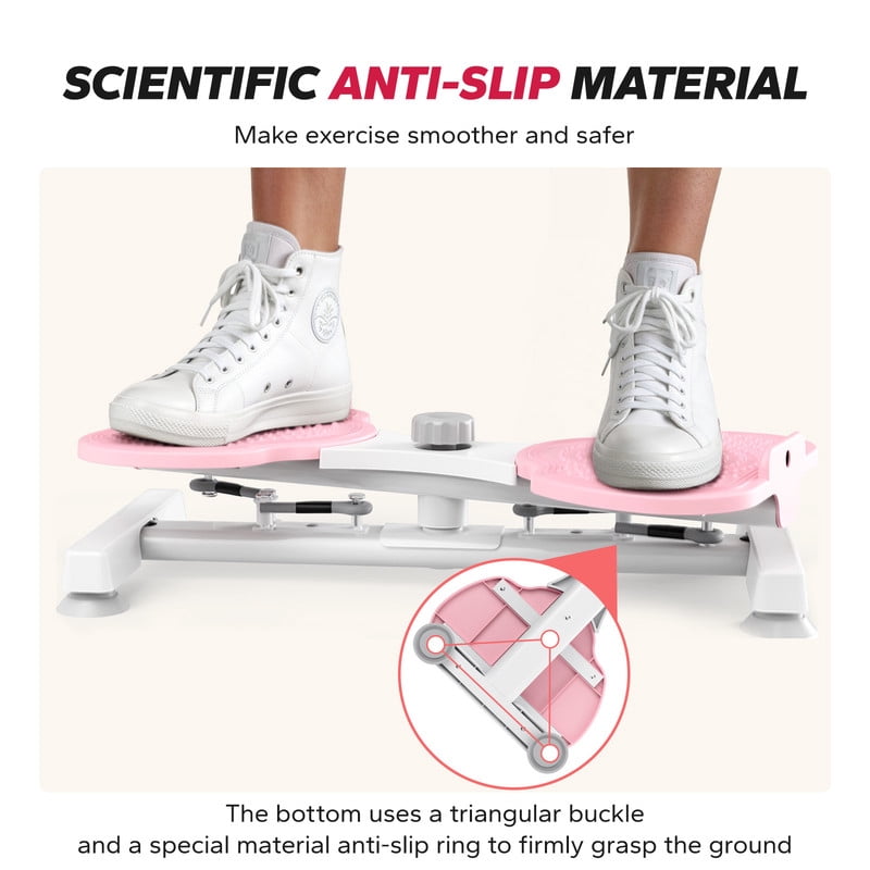 MERACH Slim Waist Twister, Silent Ab Toner for Women, 300 lbs Capacity, Core Workout Board for Home Gym, Pink
