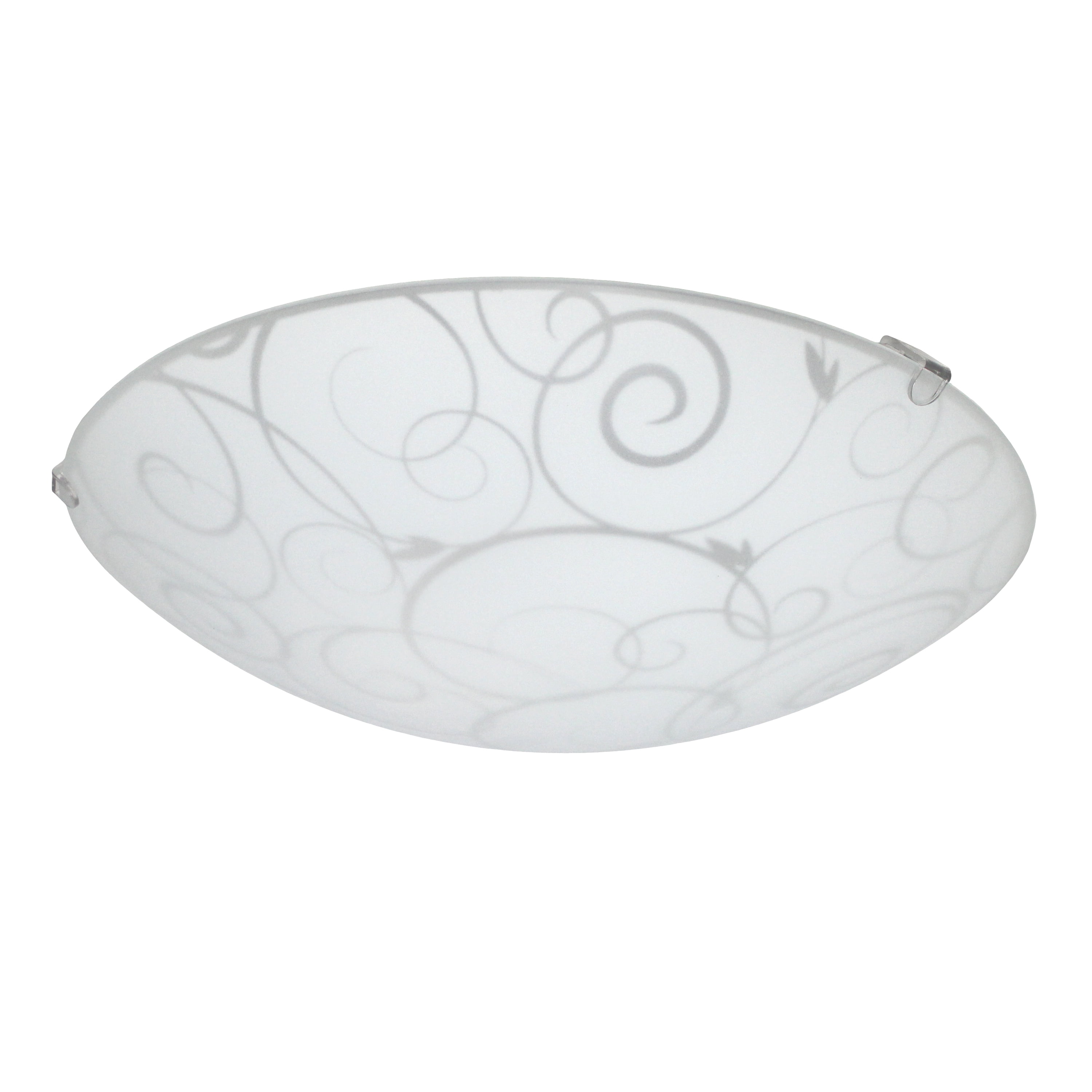 Simple Designs 10" Round Flush Mount Ceiling Light with Scroll Swirl Design, White