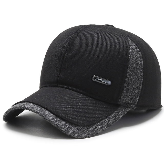 Gorra de béisbol de otoño e invierno para hombre de sombrero viejo, orejeras cálidas para papá de mediana edad y ancianos, gorra con visera vieja engrosada, marea