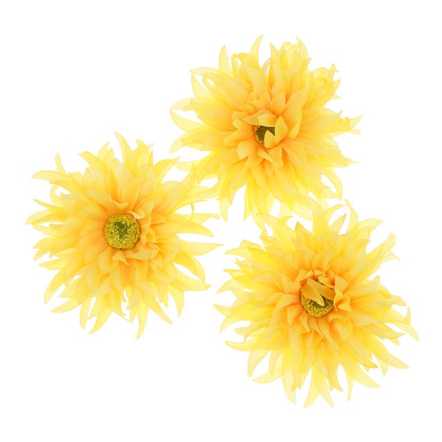 3x Flor Horquilla Pinza de cabellero Nupcial Boda Playa Accesorios para El Cabello - Amarillo, Individual Macarena flor de la playa del verano