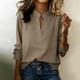 thumbnail image 1 of TaTaai Women's Casual V-Neck T-Shirt Long Sleeve Solid Color Loose Fit Tee Soft Stretchy Comfy Spring Summer Daily Beach Wear Gift, 1 of 7