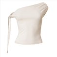thumbnail image 3 of Tops Cortos con Hombros Descubiertos y Doble Forro para Mujer 2025, Tops Asimétricos Sin Mangas Y2K para Salir Albaricoque S, 3 of 10