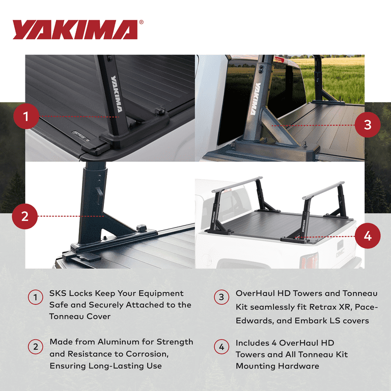 Yakima Aluminum OverHaul HD Towers with Tonneau Kit Mounting