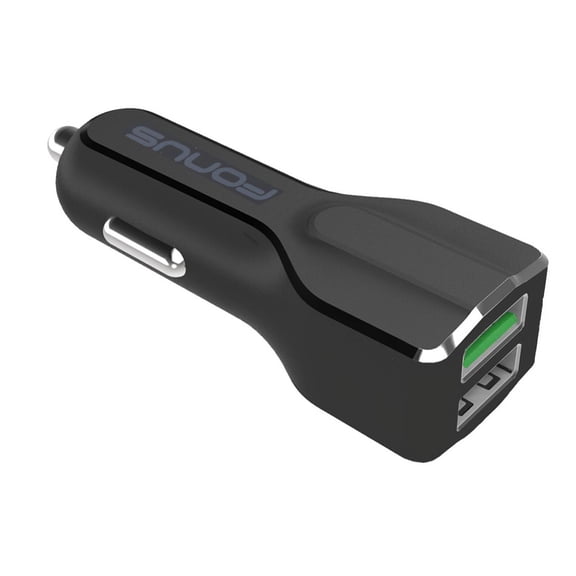 30W 2-Port Adaptive Fast Dual USB Car DC Charger Quick Charge with Smart Detect Ultra Compact Black Compatible With Alcatel Onyx - LG V50 ThinQ 5G, G8 ThinQ - Motorola Moto G7 Power Play