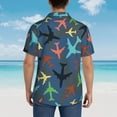 thumbnail image 6 of Colorful Airplanes Men'S 3d Print Casual Button Down Shirts, Novelty Hawaiian Short Sleeves Xl, 6 of 9