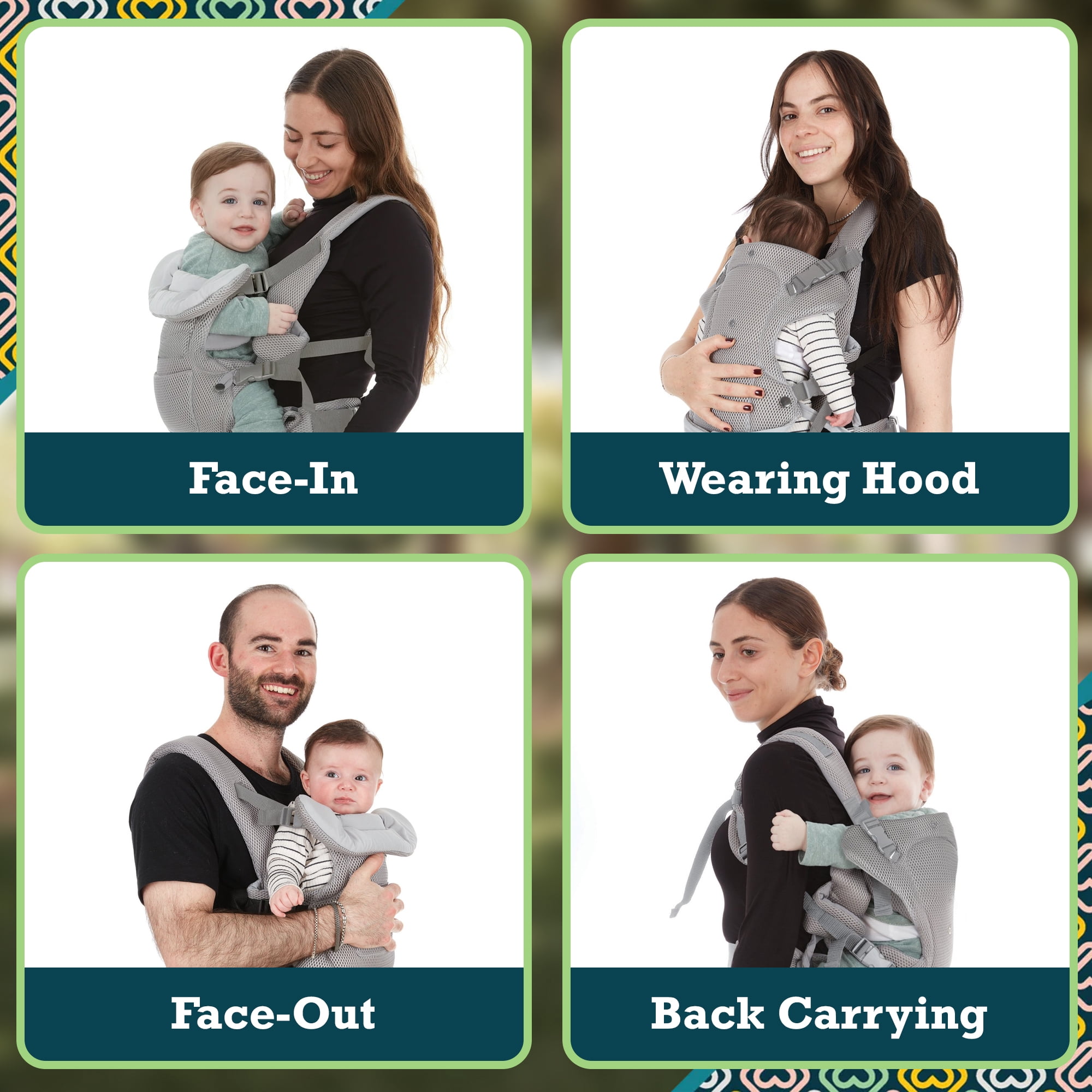 Safety 1st Cool Breeze All-Season Baby Carrier Breathable and Adjustable Toddler & Newborn Carrier