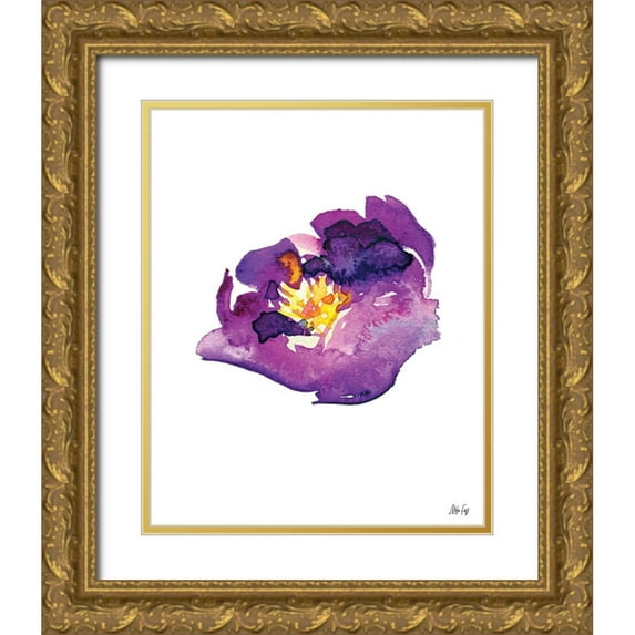 Fay, Mela 20x24 Gold Ornate Wood Framed with Double Matting Museum Art Print Titled - Purple Flower II