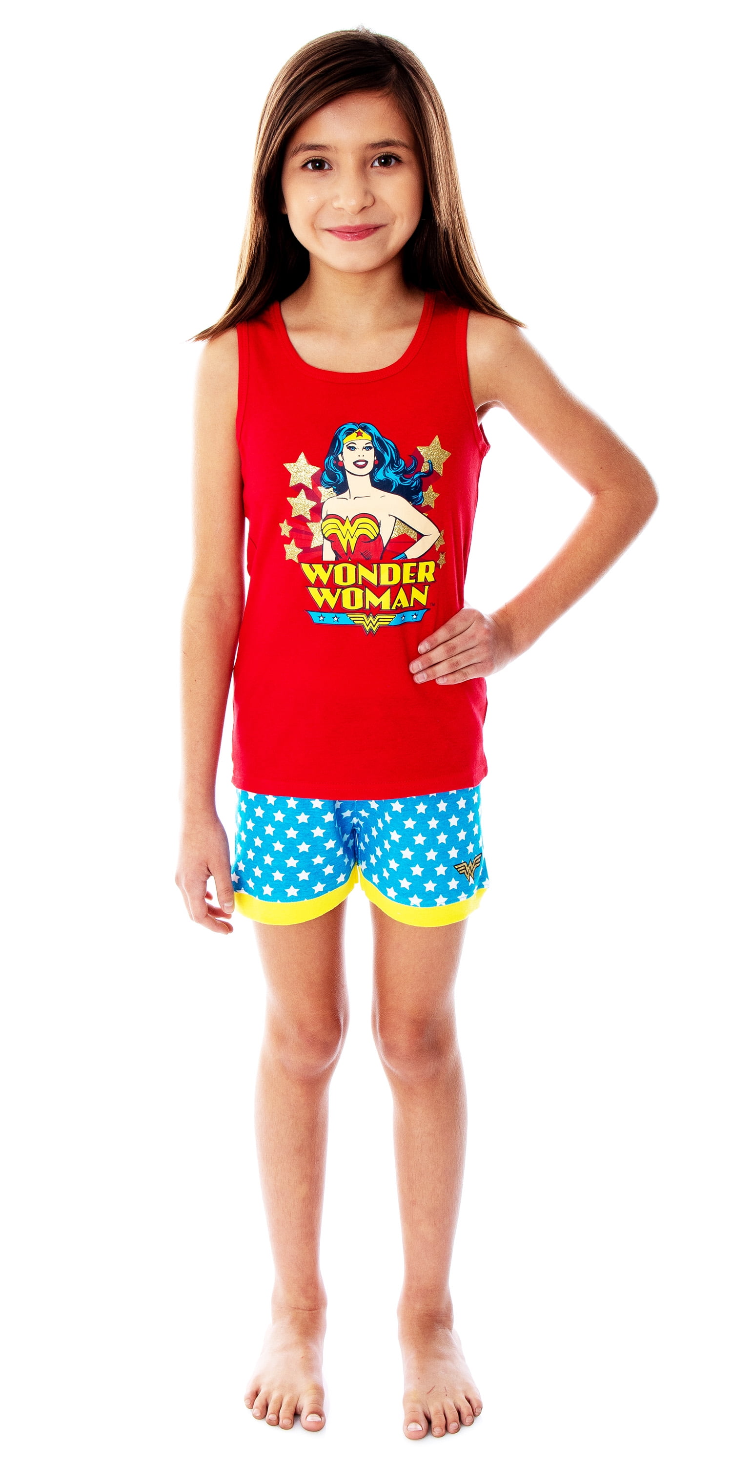 Wonder Woman Girls Cotton Tank Short Pajama Set