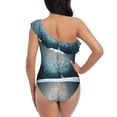 thumbnail image 5 of Gaeub Winter Rabbit Women's One Shoulder Ruffle Tummy Control Swimwear for Swimming Surfing Beach Party - Small, 5 of 8