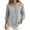 01 Gray, variant on Fewfanhot Womens Tops 3/4 Sleeve Button V Neck Shirt 2026 Summer Trendy Casual Tunic Tops