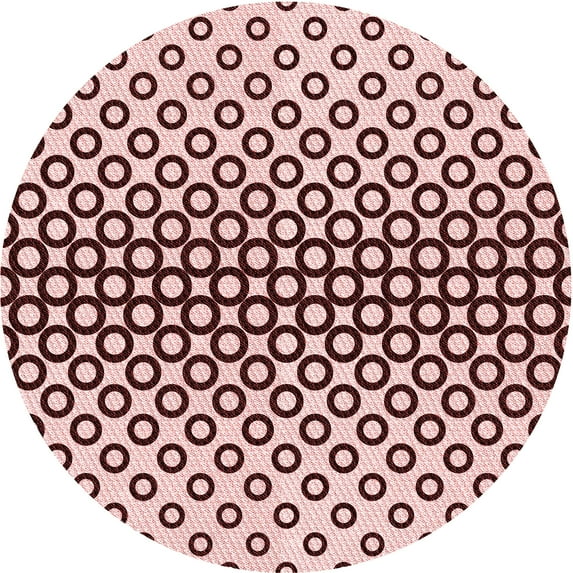Ahgly Company Indoor Round Patterned Brown Red Area Rugs, 5' Round