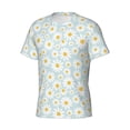 thumbnail image 5 of Vsdgher Daisies Flowers Print Men's Dry Fit Mesh Athletic Shirts Moisture Wicking Tennis T-Shirt Tops, 5 of 9