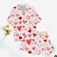 thumbnail image 5 of KKBOTIVE Womens Valentines Day Pajama Set Heart Print Short Sleeve Tops and Shorts 2 Piece Outfits Sleepwear Womens Fashion Night Wear ( White-13 Size: XXL ), 5 of 6