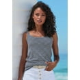 thumbnail image 2 of LASCANA Women's Striped Knit Tank Top Contrast Stripe, 2 of 5