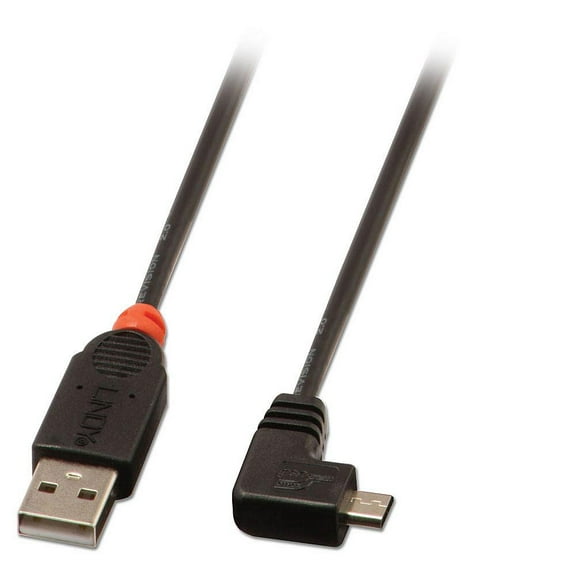 Lindy 2M Usb Microb Cable, 90 Degree Right Angle 31977