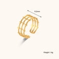 thumbnail image 3 of Stainless Steel Plated 18K Gold Finger Ring For Women Openwork Multilayered Diamond Accent Jewelry Fashionable, 3 of 3