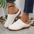 thumbnail image 2 of DAFEI Platform Slip Closed Toe Slippers for Women Plus Size Embroidered Lazy Wedge Heel Half Slippers for Women., 2 of 8