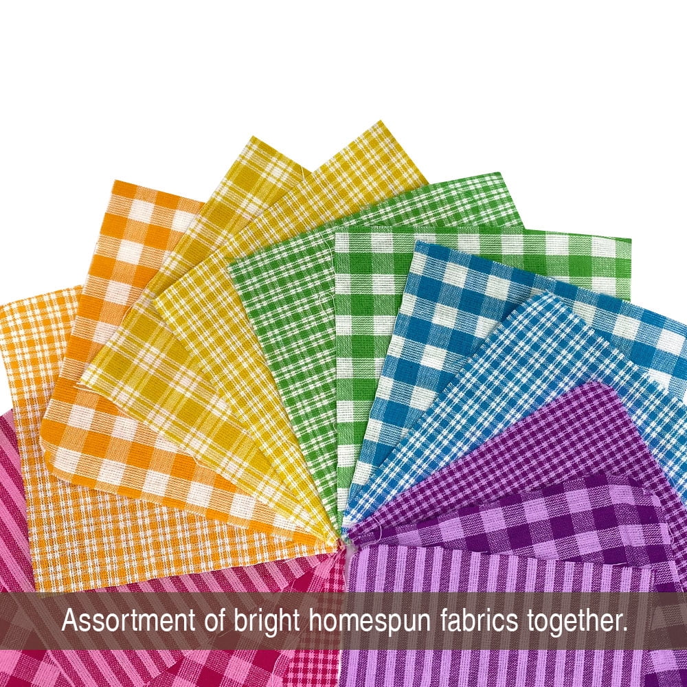 JCS Bright Ragged Homespun Cotton Quilt Kit (200+ six-inch Squares)