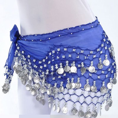 Child Waist Chain Dance Hip Scarf Kids Belly Dance Indian Dance Belt 12 colors 68 coins