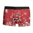 thumbnail image 3 of Festive Reindeer Snowflake Print Underwear Soft Breathable Holiday Briefs Comfortable Stretch Fit Elastic Waistband For Daily Wear And Men's Men Briefs No Ride up Comfortable Undies for Men 2x Red L, 3 of 5