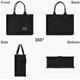 thumbnail image 3 of HMSHA Canvas Tote Bag with Multi Pockets Everything Tote for Women Church Bag Mommy Diapper Bag with Compartments, 3 of 6