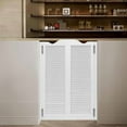 thumbnail image 6 of Modern Swinging Door Cafe Door Pine Wood Saloon Doors for House, Kitchen, Shop Entrance Partition Wooden Louvered Door with Quiet Hinges (White, 29.9"x40.9"), 6 of 6