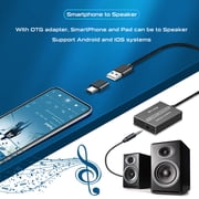USB to Optical Spdif Audio Adapter, with Spdif Toslink and 3.5mm Out, for PS PC Phone to Speakers