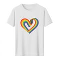 thumbnail image 2 of Busydd Pride Shirt Men LGBTQ Proud Rainbow Heart Graphic Tees Casual Comfy Short Sleeve Cotton T Shirts for Man Lightweight Versatile Round Neck Summer Tops 2XL, 2 of 4