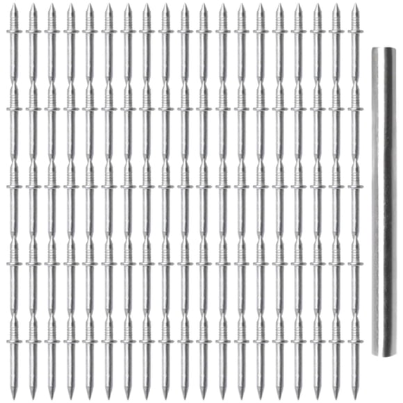 Under $2 Duplex Nails, 50-Pack Double Head Skirting Nails with Sleeve, Galvanized for Concrete Walls & Furniture, Double Headed Nails, Multi-Color, by Goohae