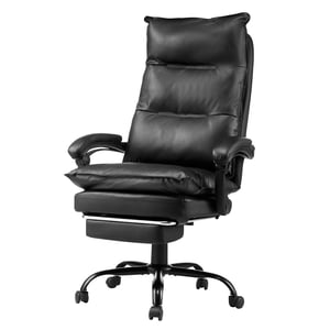 VEVOR chaise de bureau de bureau Chaise haute arrière avec repose-pieds Lombar Oreiller noir