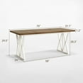 thumbnail image 2 of BedsPick 70" Large Dining Table for 6 , Indoor Outdoor Rectangular Farmhouse Kitchen Table with Thickness Wood Tabletop, X-frame Metal Legs for Living Room, Dining Room, Office, Courtyard, White, 2 of 8