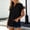 Black1, variant on WQNVRNR Womens Collared Shirts- Casual Short Sleeve Summer V-Neck Polo Shirts Red Size L
