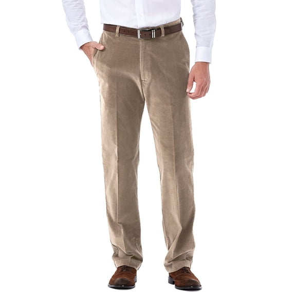 Men's Haggar® Classic-Fit Stretch Expandable Waistband Corduroy Pants Color: Khaki Size: 40X31